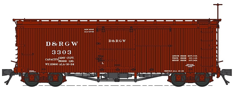 D&RGW Wheel Car 金属製　On3 PWRS Pacific Western Rail Systems