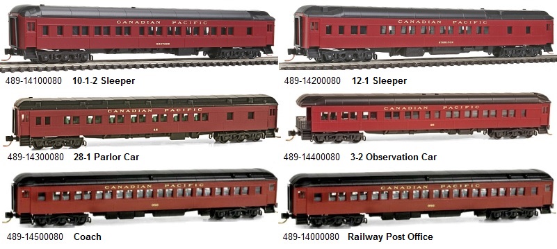 Micro-Trains N-Scale Burgundy Pullman Passenger 2024 Cars