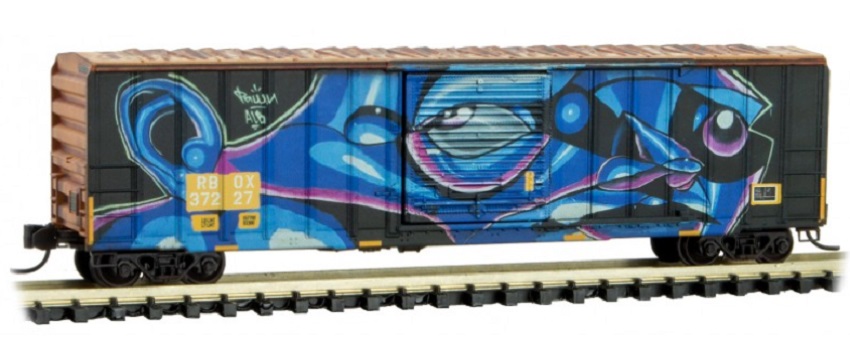 Micro-Trains 02544560-50ft Boxcar Railbox graffiti New Years Day N Scale
