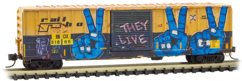 Micro-Trains MTL Z-Scale 50ft Box Car BREX Christmas 2019 Graffiti/Weathered 