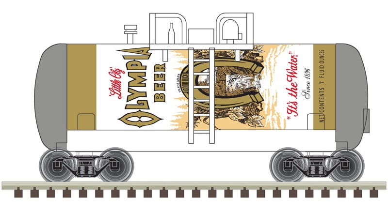 Beer can tank car-scratched Brass