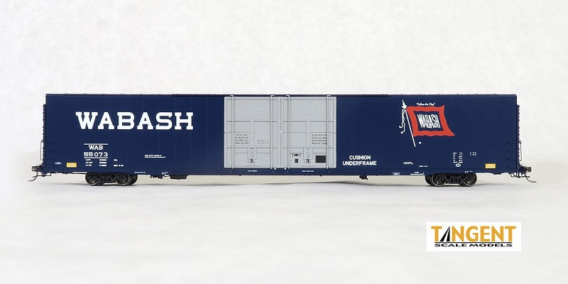 Tangent 25034 series HO Scale Wabash Orig. Greenville 86′ DP Door Box Car Tangent 25034 series HO Scale Wabash Orig. Greenville 86′ DP Door Box Car